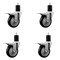 Service Caster 4'' Black Poly Swivel 1-3/4'' Expanding Stem Caster Set Total Lock Brake, 4PK SCC-EXTTL20S414-PPUB-BLK-134-4 - alternate 1